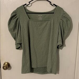Nine West Green Puff Sleeve Blouse